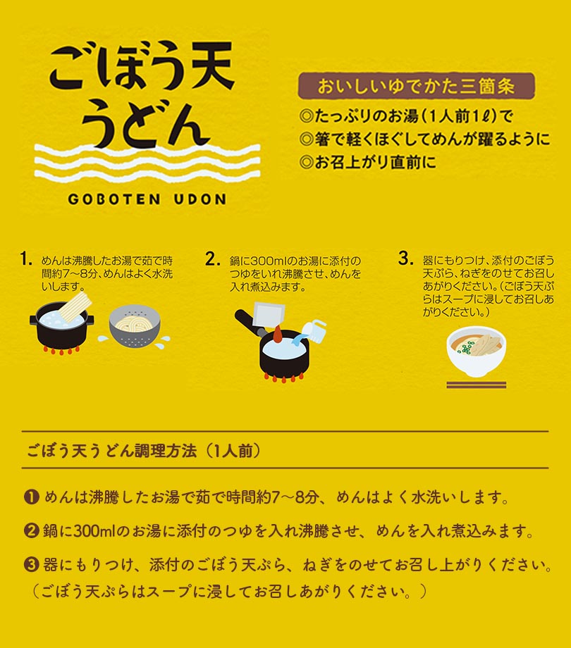 田中の麺家 博多ごぼう天うどん 1人前 ×6袋 (Mー3)